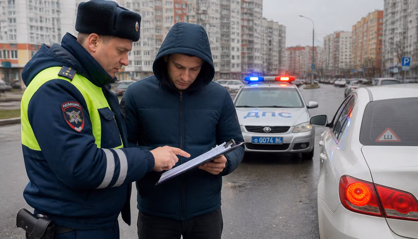 Ошибки водителя при заполнении протокола ГИБДД на дороге в Сургуте, ХМАО-Югра