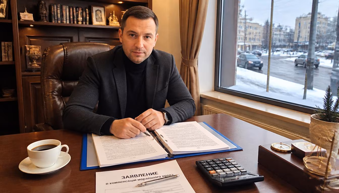 Компенсация морального вреда при ДТП — документы и заявление на столе юриста в Сургуте, ХМАО-Югра