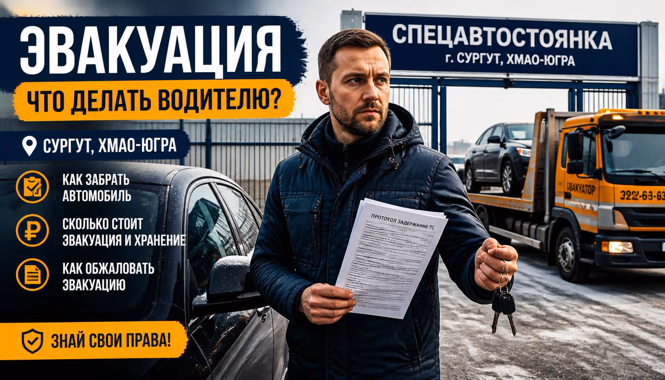 Эвакуация в Сургуте — что делать и как забрать машину