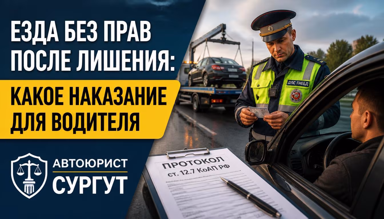 Езда без прав после лишения: какое наказание в 2026