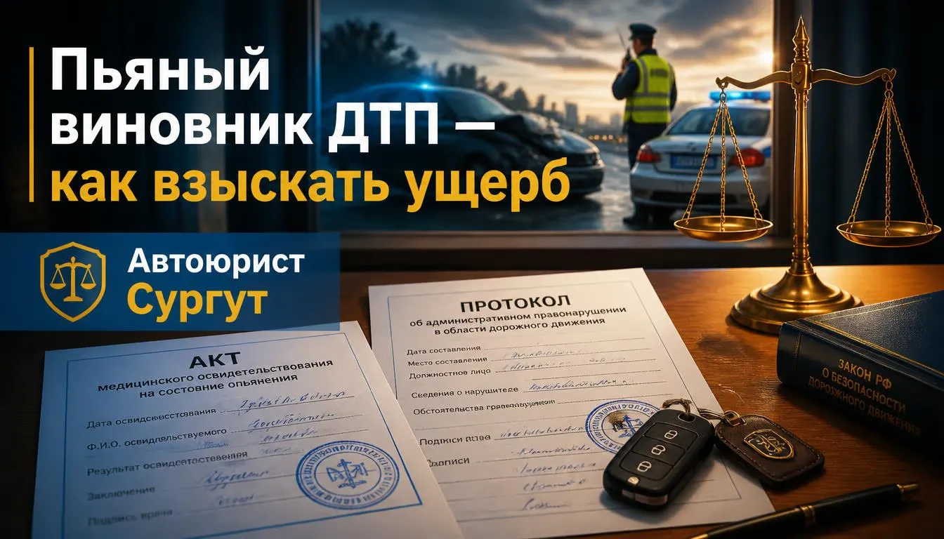 Пьяный виновник ДТП: как взыскать ущерб в 2026 году