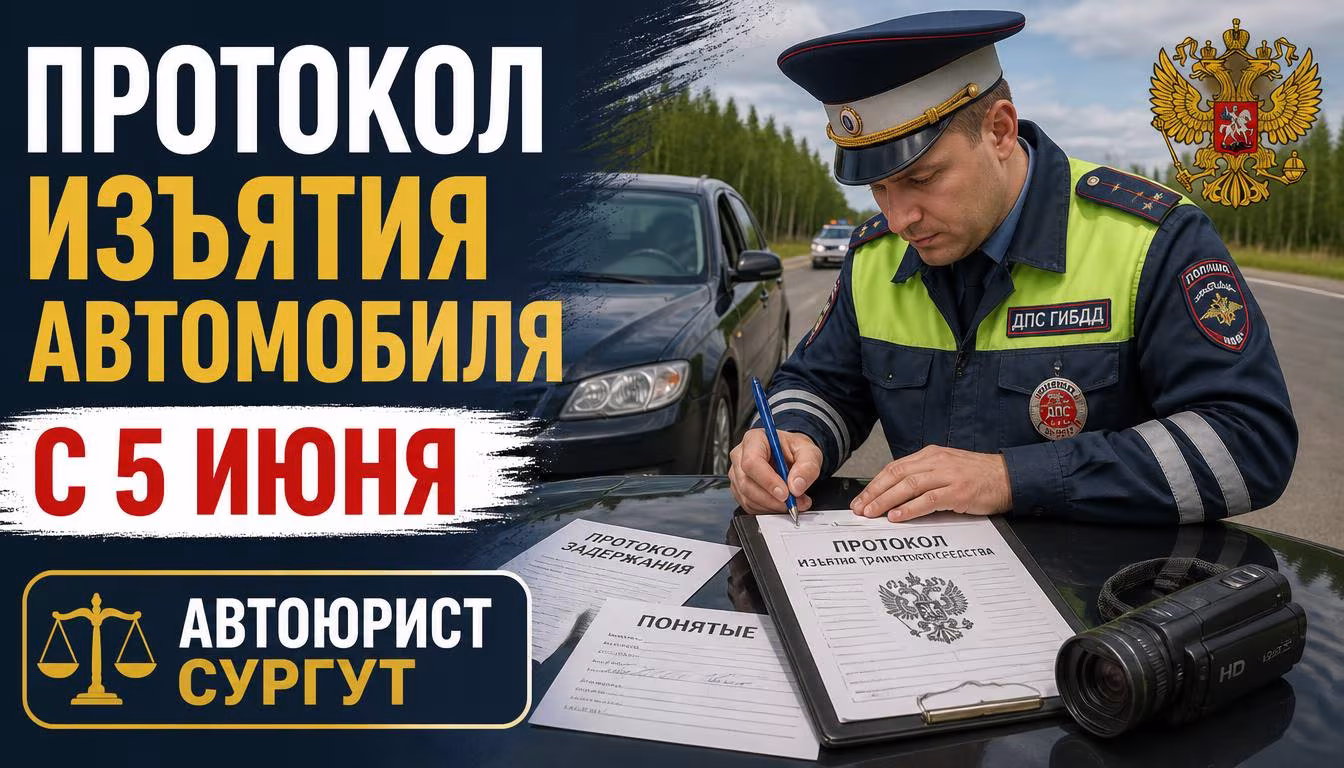 Протокол изъятия автомобиля с 5 июня: новый порядок